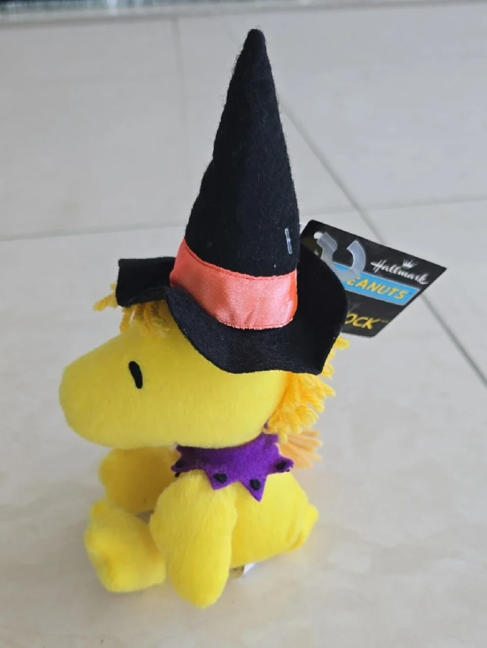NWT Peanuts Woodstock Plush With Black Witch Hat And Broom